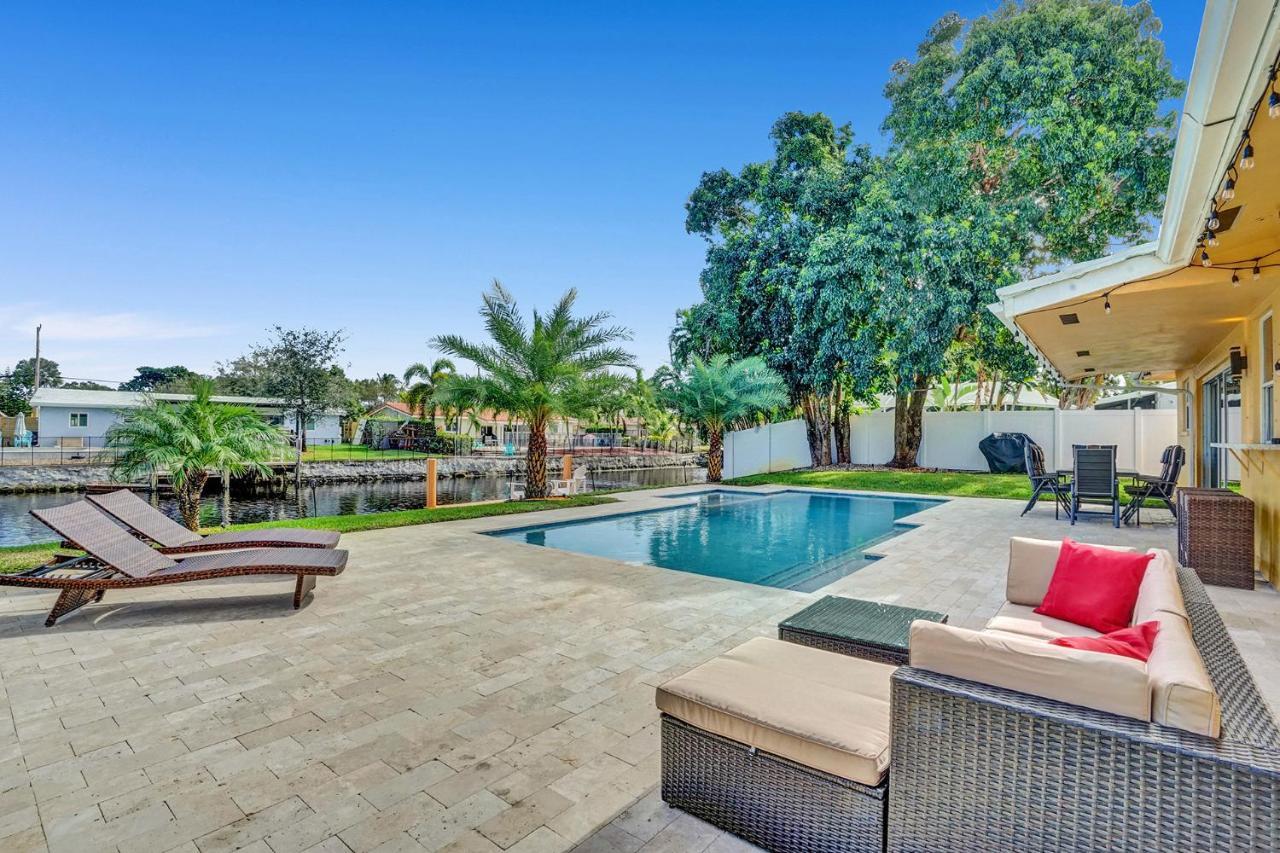 New! Waterfront Heated Pool & Jacuzzi 2 Mi To Beach - Fishing Pier Relaxing Spa & Hammock Fort Lauderdale Kültér fotó